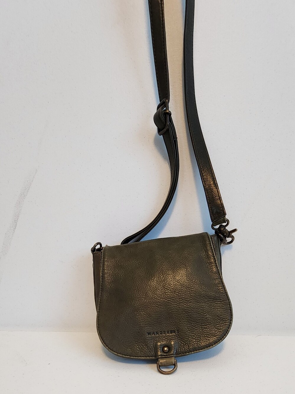 Wander Olive Green Pebble Leather Crossbody